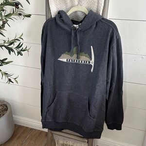 Patagonia Men's Charcoal Hoodie with Mountain Logo